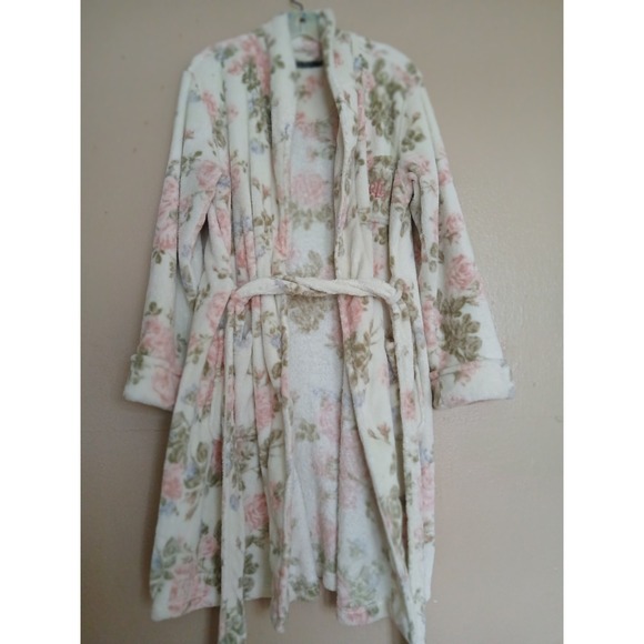 Lauren Ralph Lauren Robe Large Tie Waist Pockets Comfort Lounge Plush Cozy - Picture 2 of 14